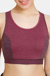 Rosaline Low Impact Sports Bra With Racer Back - Red Plum — thumbnail 5